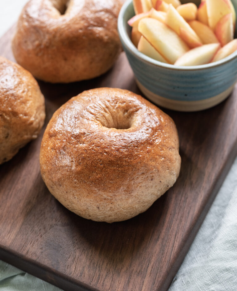 Apple Butter Sourdough Beer Bagels